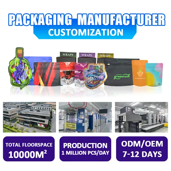 Custom Printed Design 3.5 Stand up Pouch Smell Proof Cookies Plastic Packaging Mylar Ziplock Bag