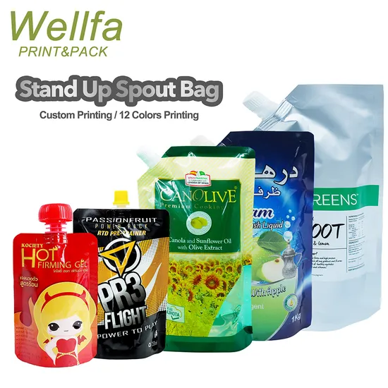 Plastic 250ml 500ml 1L Stand up Refill Liquid Shampoo Packaging Spout Pouch Scrub Soap Body Wash Washing Spout Bags