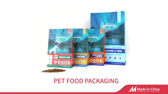 Custom Laminated Hot Seal Square Bottom Dog Treat Plastic Packaging Zipper Bag 